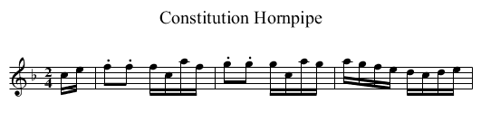 Constitution Hornpipe - staff notation