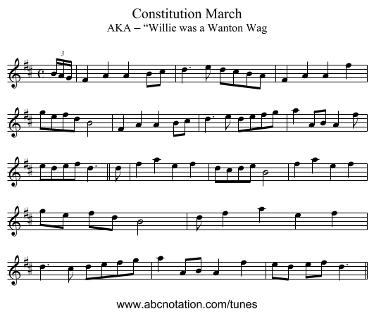 Constitution March - staff notation