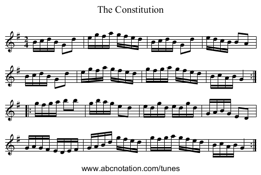 Constitution, The - staff notation