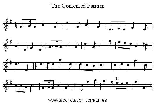 Contented Farmer, The - staff notation