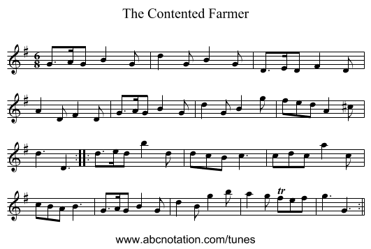 Contented Farmer, The - staff notation