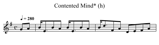 Contented Mind* (h) - staff notation