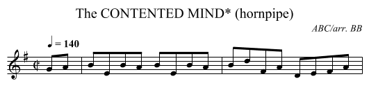 CONTENTED MIND* (hornpipe), The - staff notation