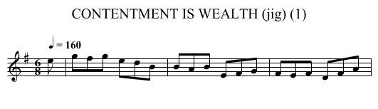 CONTENTMENT IS WEALTH (jig) (1) - staff notation