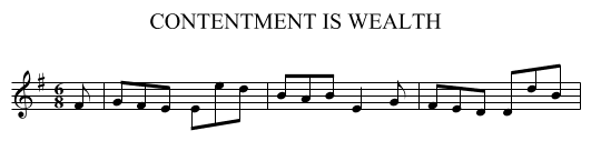 CONTENTMENT IS WEALTH - staff notation