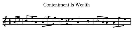 Contentment Is Wealth - staff notation