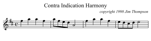 Contra Indication Harmony - staff notation