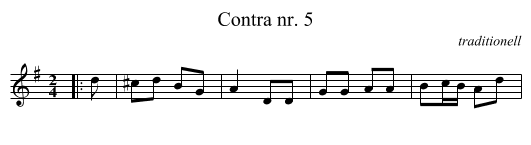 Contra nr. 5 - staff notation