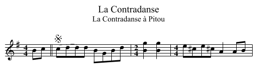 Contradanse, La - staff notation