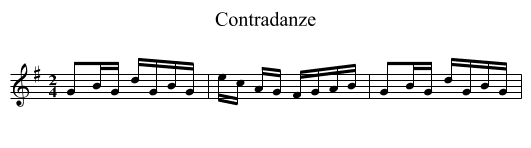 Contradanze - staff notation