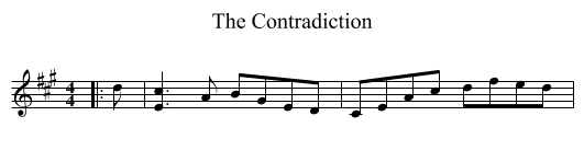 Contradiction, The  - staff notation