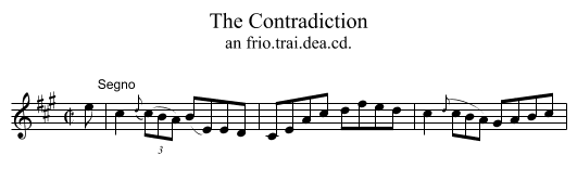 Contradiction, The - staff notation