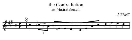 Contradiction, the  - staff notation