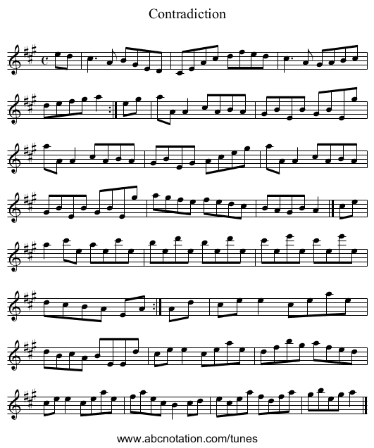 Contradiction - staff notation