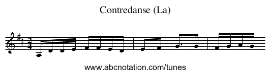 Contredanse (La) - staff notation