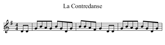Contredanse, La - staff notation