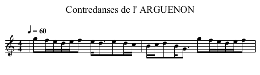 Contredanses de l' ARGUENON - staff notation