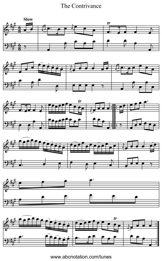 Contrivance, The - staff notation