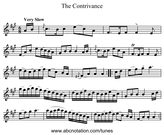 Contrivance, The - staff notation