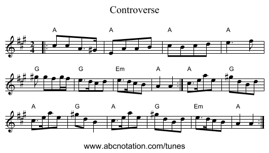 Controverse - staff notation