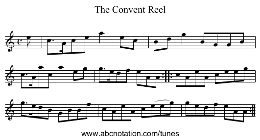 Convent Reel, The - staff notation