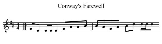 Conway's Farewell - staff notation