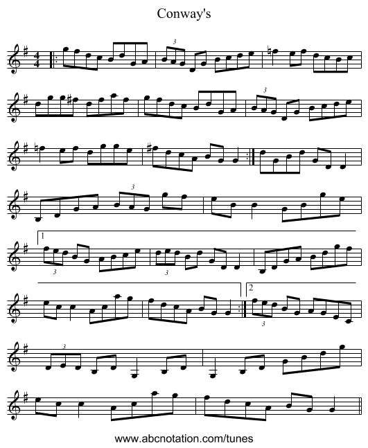Conway's - staff notation