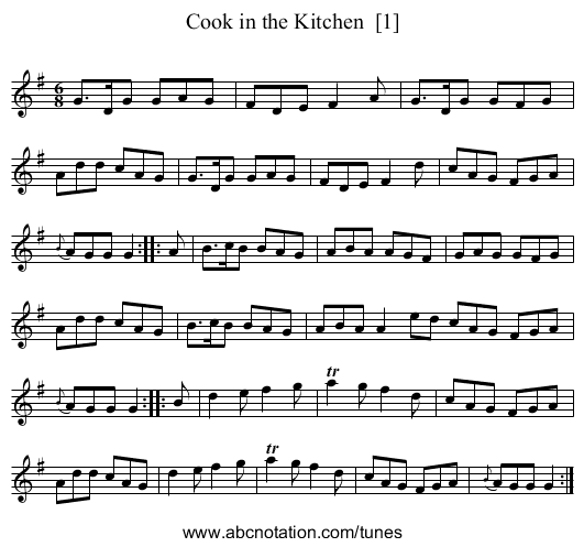 Cook in the Kitchen  [1] - staff notation