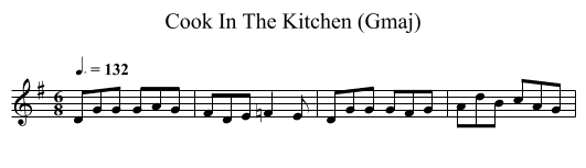 Cook In The Kitchen (Gmaj) - staff notation