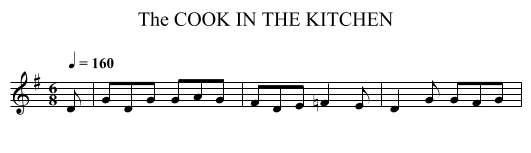 COOK IN THE KITCHEN, The - staff notation