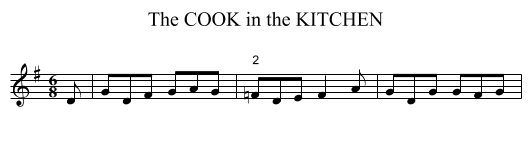 COOK in the KITCHEN, The - staff notation