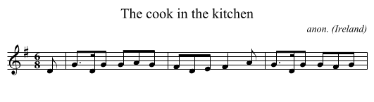 cook in the kitchen, The  - staff notation