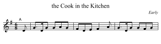 Cook in the Kitchen, the  - staff notation