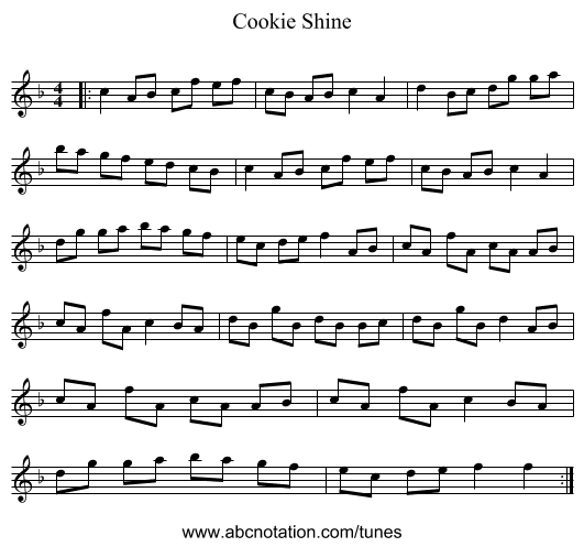 Cookie Shine - staff notation