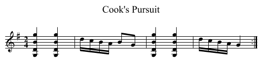 Cook's Pursuit - staff notation
