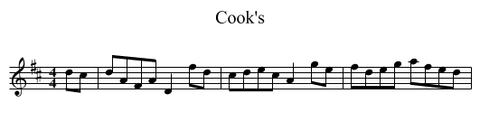 Cook's - staff notation