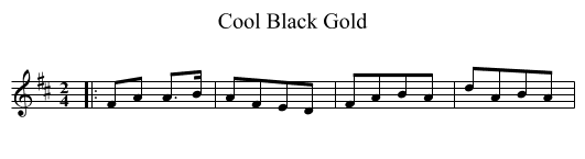 Cool Black Gold - staff notation