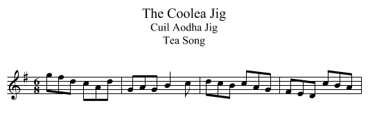 Coolea Jig, The - staff notation