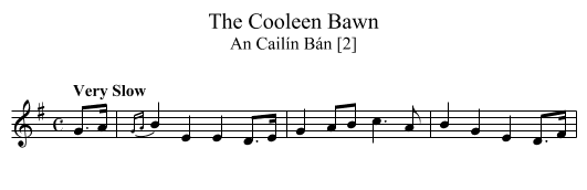 Cooleen Bawn, The - staff notation