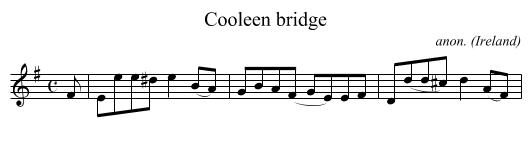 Cooleen bridge - staff notation