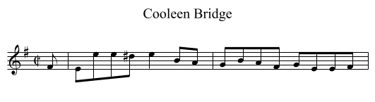 Cooleen Bridge - staff notation