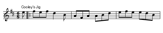 Cooley's Jig - staff notation