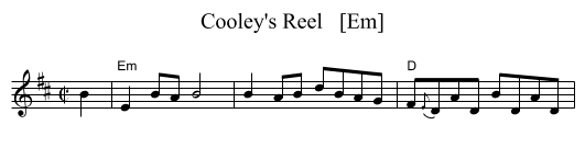 Cooley's Reel   [Em] - staff notation