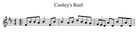 Cooley's Reel - staff notation