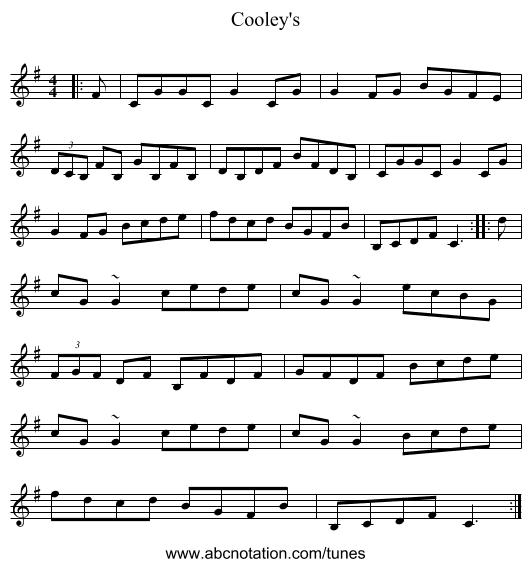 Cooley's - staff notation