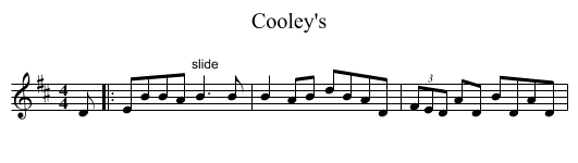 Cooley's - staff notation