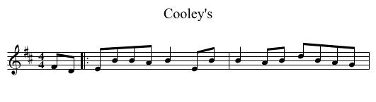 Cooley's - staff notation