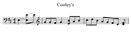 Cooley's - staff notation