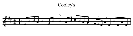 Cooley's - staff notation