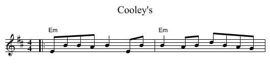 Cooley's - staff notation